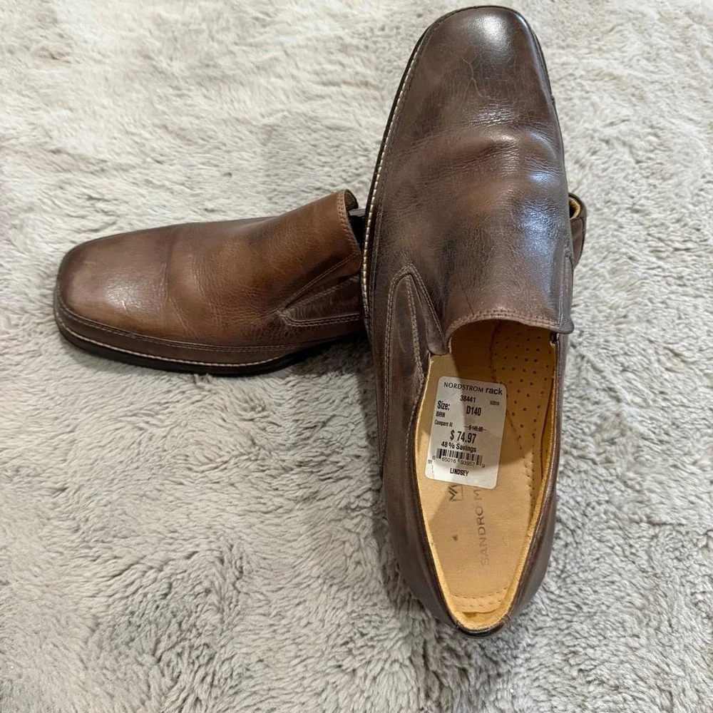 Sandro Moscoloni LIndsey Brown Latego Leather‎ Loafer Shoes Mens Sz 14D Brazil